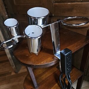 Silver Hot Hair Tools Holder With 3 Plugin Outlet